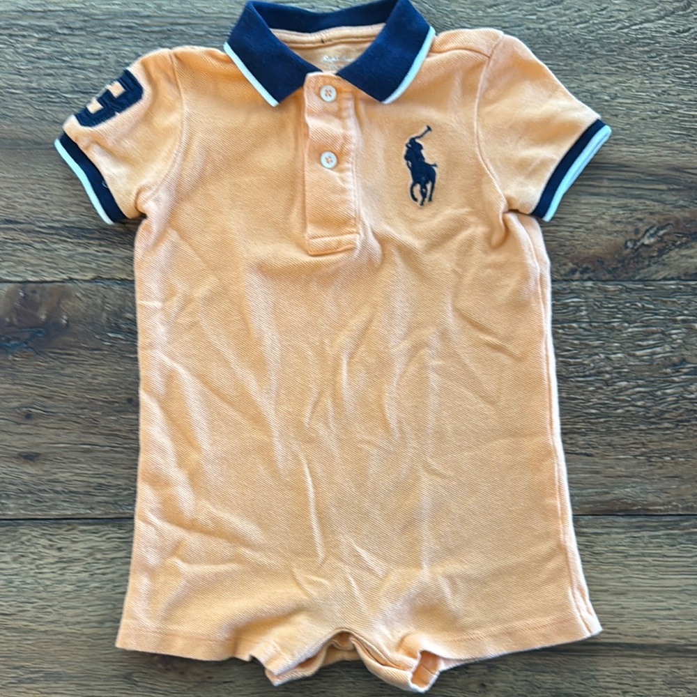 Polo by Ralph Lauren Kids Orange Polo Onsie. EUC